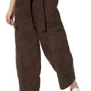 Joie Chocolate Brown Wide-Leg Cargo Pants